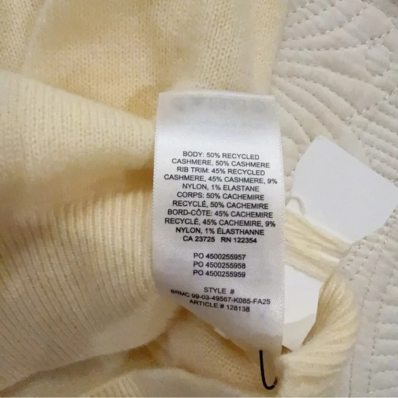 NWT 128138 polo cashmere Sweater Aritzia butter yellow L - Picture 5 of 5